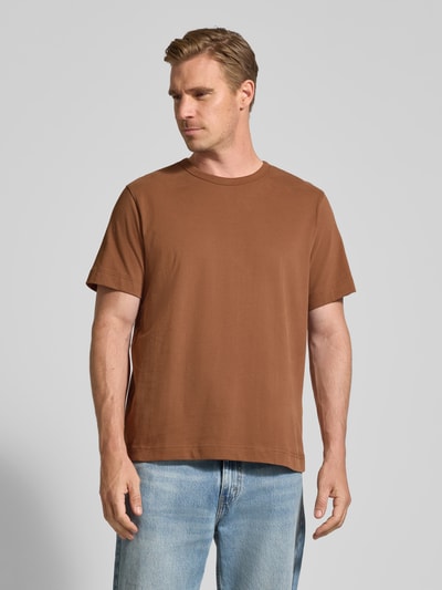 SELECTED HOMME Regular fit T-shirt van puur katoen, model 'CHRIS' Donkeroranje - 4