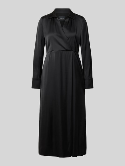 Marc Cain Midikleid aus Viskose-Mix mit V-Ausschnitt Black 2