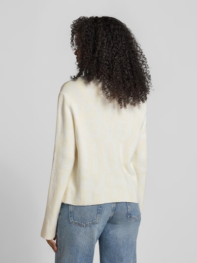 monari Bluzka z długim rękawem o kroju regular fit z mieszanki wełny z dodatkiem wiskozy Beżowy 5