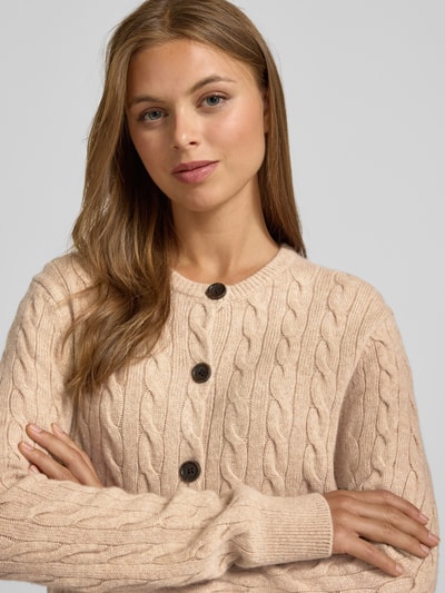 Christian Berg Woman Selection Gebreid jack van wolmix met structuurmotief Ecru - 3