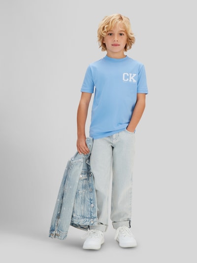Calvin Klein Jeans Regular Fit T-Shirt aus reiner Baumwolle Modell 'CHEST' Bleu 1