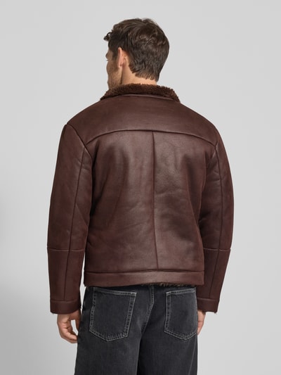 Casual Friday Kurtka z imitacji skóry ze stójką model ‘MACKSEN’ Czekoladowy 5