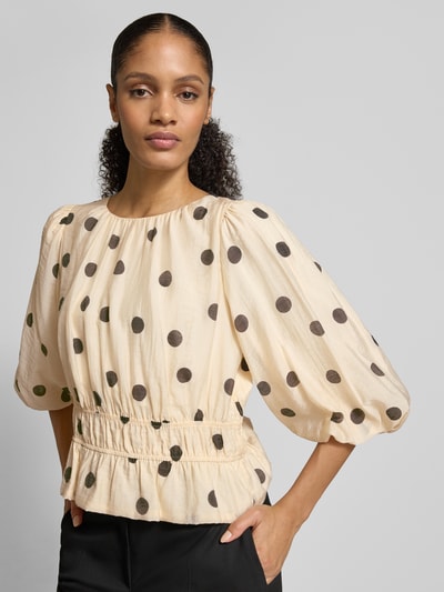 Jake*s Collection Blusenshirt mit Rundhalsausschnitt Ecru 3