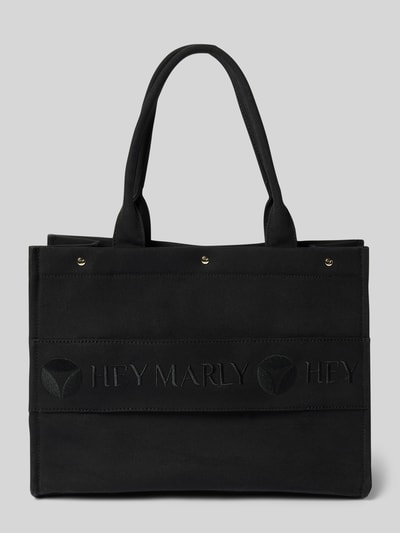 Hey Marly Handtasche mit Label-Stitching Modell 'Signature Bag' Black 4