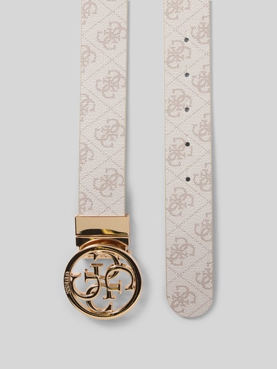 Produktfoto, Dames riem van Guess, klassiek model met labeldetail, model 'NOELLE', doornsluiting, breedte maat S: 4 cm