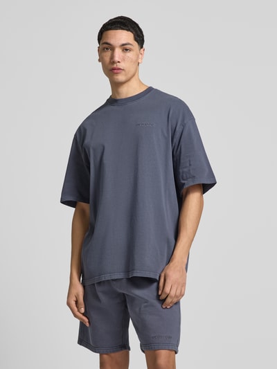 PEGADOR t-shirt o kroju oversized z wyhaftowanym logo Ciemnoniebieski 4