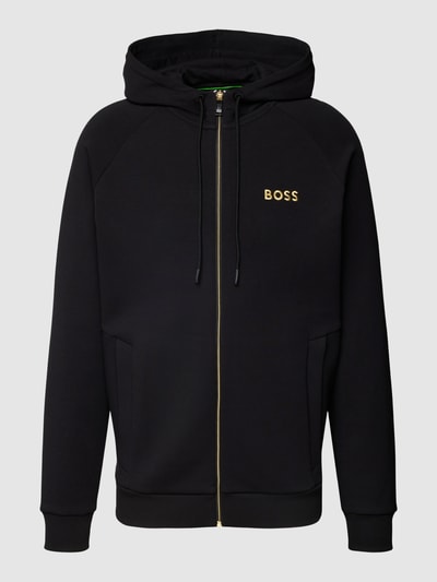 BOSS Green Sweatjacke mit Label-Stitching Modell 'Saggy' Black 2