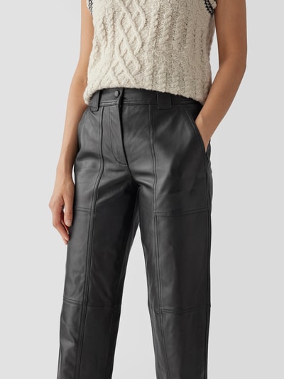 Yves Salomon Lederhose im Relaxed Fit Schwarz 6