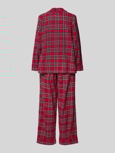Polo Ralph Lauren Pyjama met labelstitching, model 'Cozy Flannel' Rood - 3