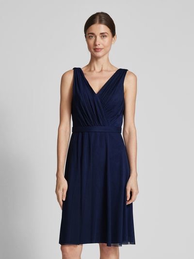 TROYDEN COLLECTION Cocktailkleid mit V-Ausschnitt Dunkelblau 4