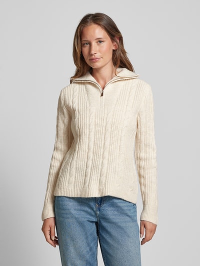 B.Young Strickpullover mit Zopfmuster Modell 'Nopa' Offwhite 4