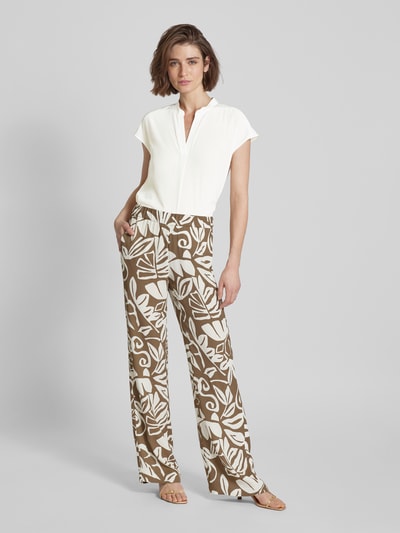 Luisa Cerano Blouseshirt in effen design met V-hals Offwhite - 1