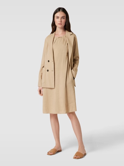 Marc Cain Stoffen jurk met labeldetail Zand - 1