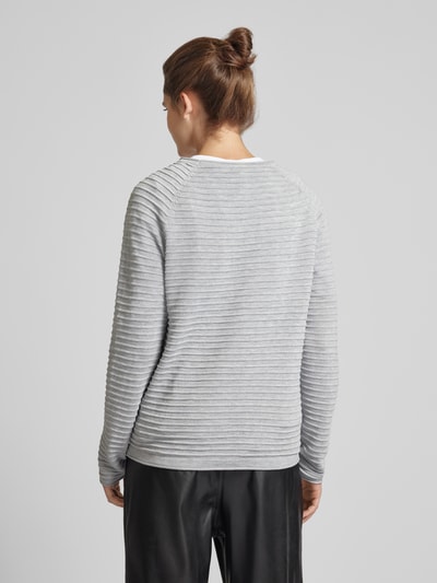 QS Gebreide pullover met structuurmotief Lichtgrijs - 5