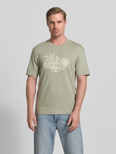 HUGO Regular Fit T-Shirt aus reiner Baumwolle Modell 'DANGEN' Mint 4