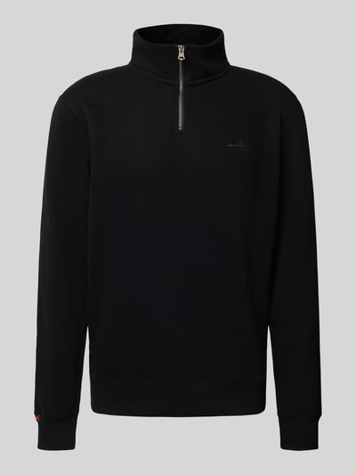 Superdry Sweatshirt mit Troyer-Kragen und Logo-Stitching Black 2
