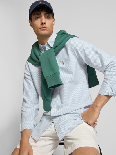 Polo Ralph Lauren Custom Fit Freizeithemd mit Button-Down-Kragen Hellgrau Melange 3