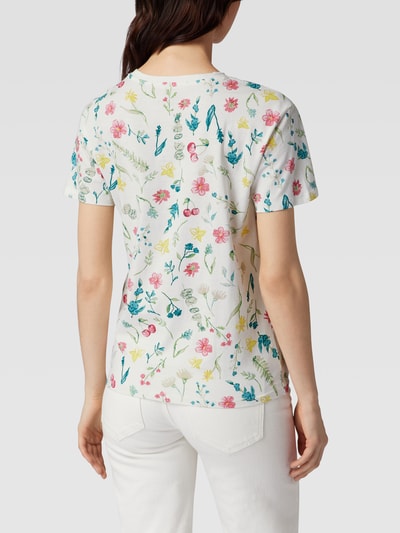 Jake*s Casual T-Shirt mit floralem Allover-Muster Offwhite 5