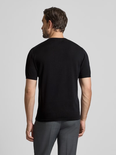 Christian Berg Men T-Shirt mit geripptem Rundhalsausschnitt Black 5