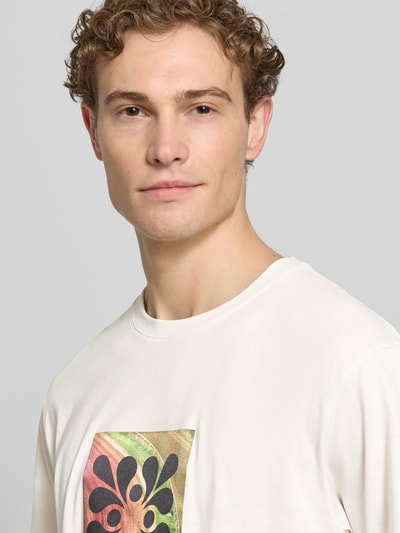 HUGO Regular Fit T-Shirt aus reine Baumwolle Modell 'DAMORU' Kitt 3