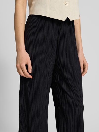 Vila Wide Leg Stoffhose mit Plisseefalten Modell 'PLISA' Black 3