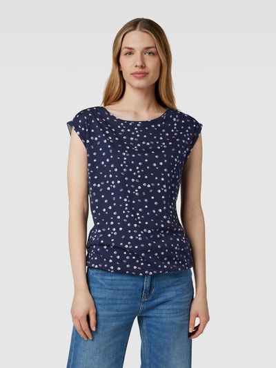 Montego T-shirt met all-over motiefprint Donkerblauw - 4