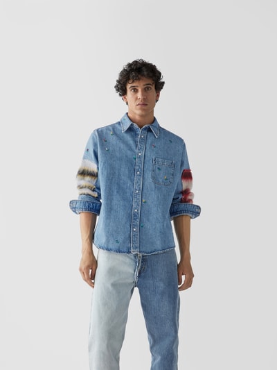 Marni Jeanshemd mit Zierbesatz Jeansblau 4