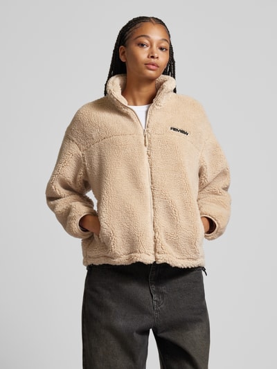 Review Sherpa jacket met labelpatch Ecru - 4