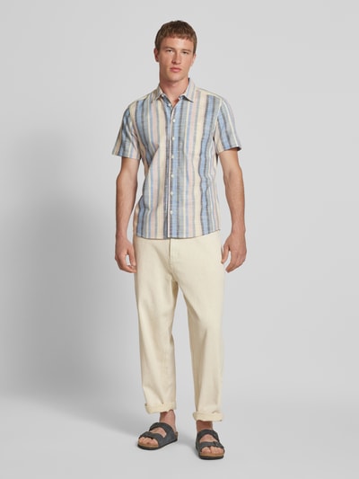 Blend Slim fit vrijetijdsoverhemd met borstzak, model 'ARV' Rookblauw - 1