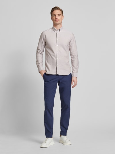 Matinique Regular Fit Freizeithemd mit Button-Down-Kragen Hellbraun 1