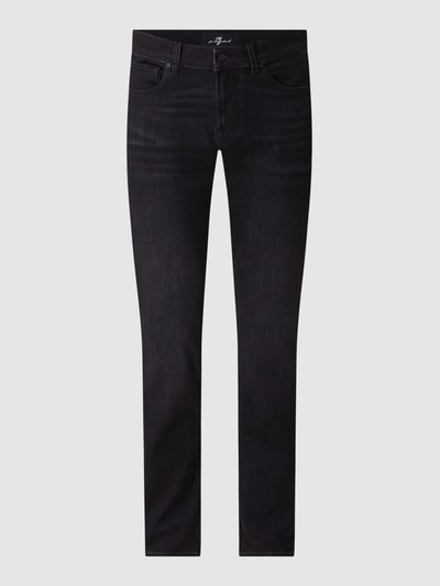 7 For All Mankind Slim tapered fit jeans met stretch, model 'Slimmy' Donkergrijs - 2