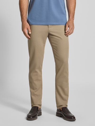 Christian Berg Men Regular fit broek met achterzakken Kaki gemêleerd - 4