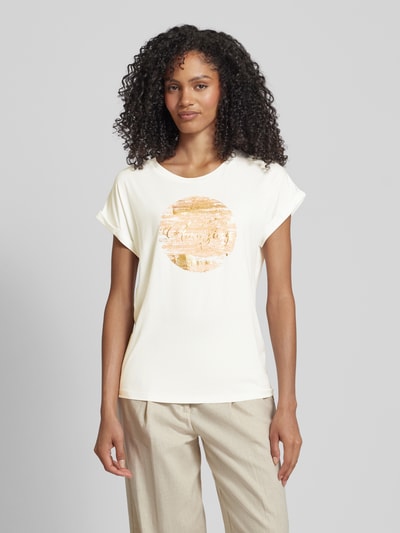 Soyaconcept T-shirt met motief- en statementprint, model 'Marica' Oranje - 4