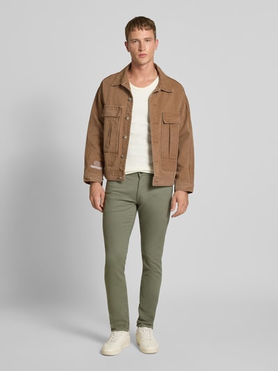 Jack & Jones Slim Fit Jeans mit Eingrifftaschen Modell 'GLENN' Oliv 1