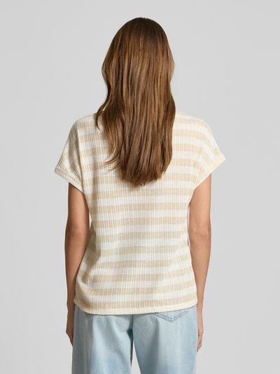 ZABAIONE T-shirt z dekoltem w serek Beżowy 5