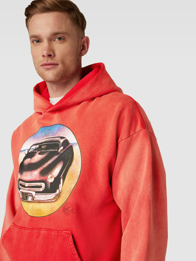 RE/DONE Oversized Hoodie mit Motiv-Print Rot 3