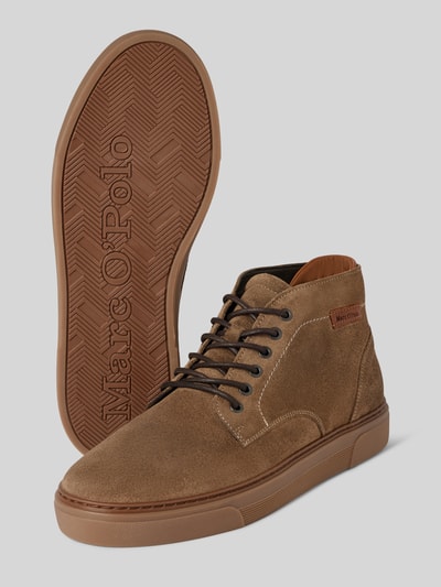 Marc O'Polo Flache Halbschuh mit Lederlasche Taupe 4