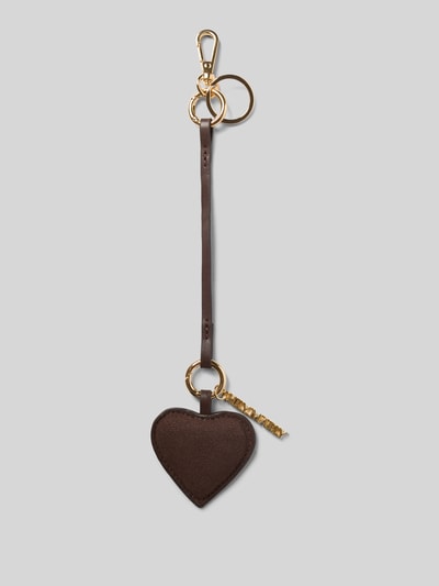 Hey Marly Schlüsselanhänger mit Herz Charm Dunkelbraun 1