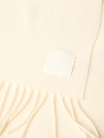 HUGO Schal aus reiner Wolle Modell 'BISETTE' Offwhite 2