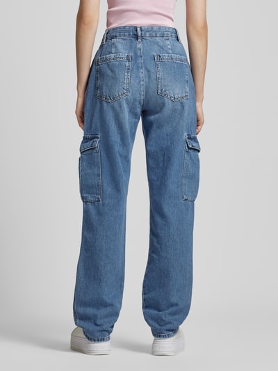 Only High waist jeans in cargolook, model 'JUNE' Jeansblauw - 5