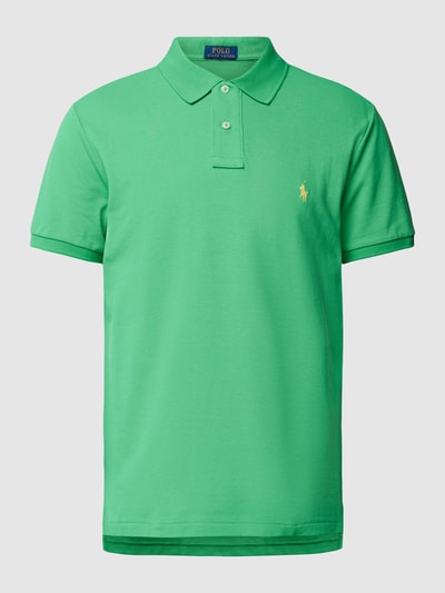 Polo Ralph Lauren Slim Fit Poloshirt mit unifarbenem Design Gruen 2