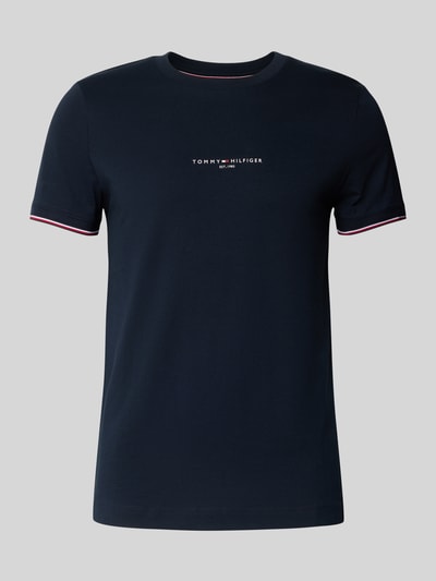 Tommy Hilfiger Slim Fit T-Shirt aus reiner Baumwolle Marine 2