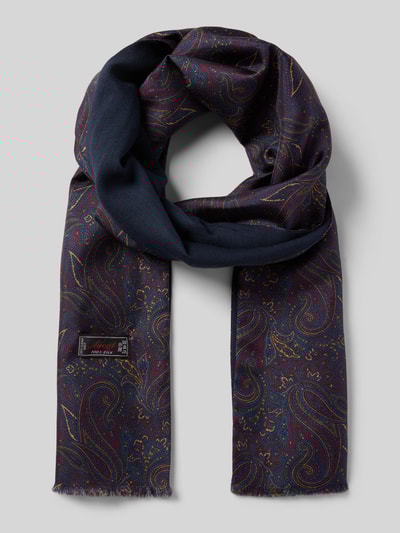 Ascot Schal mit Ausfransungen Marine 1