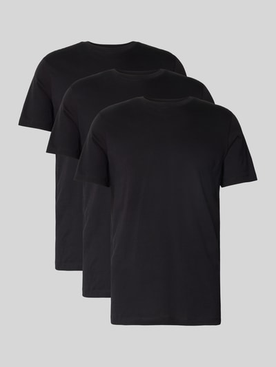 SELECTED HOMME Regular fit T-shirt van puur katoen in een set van 3 stuks Zwart - 2