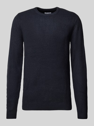 Jack & Jones Strickpullover mit Rundhalsausschnitt Modell 'LEWIS' Marine 1