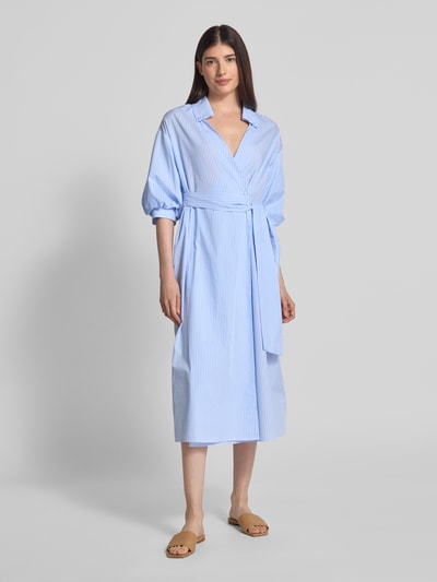 Rich & Royal Midi-jurk met strikceintuur Blauw - 4