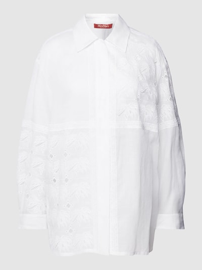 Max Mara Studio Blouse met broderie anglaise, model 'ORVIETO' Wit - 2