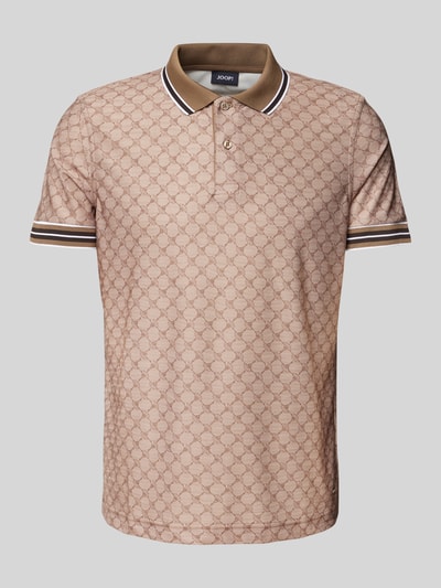 JOOP! Collection Poloshirt mit gerippten Abschlüssen Modell 'Talon' Hellbraun 2