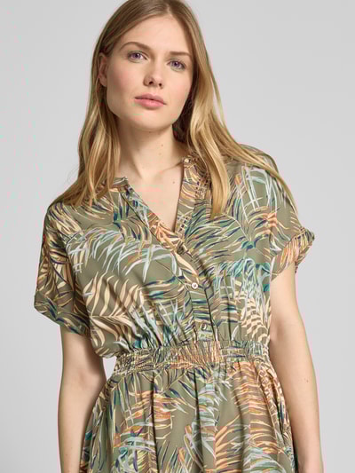 Apricot Sukienka mini z kołnierzem z lamówką Khaki 3