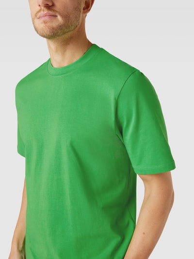 Esprit T-Shirt mit geripptem Rundhalsausschnitt Modell 'SUS' Hellgruen 3